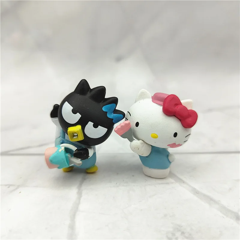 5Pcs Sanrio Toad Board Q Version Doll Model Toy Hello Kitty Pachacco Melody Pom Pom Purin Anime Doll Figures Model Car Ornaments