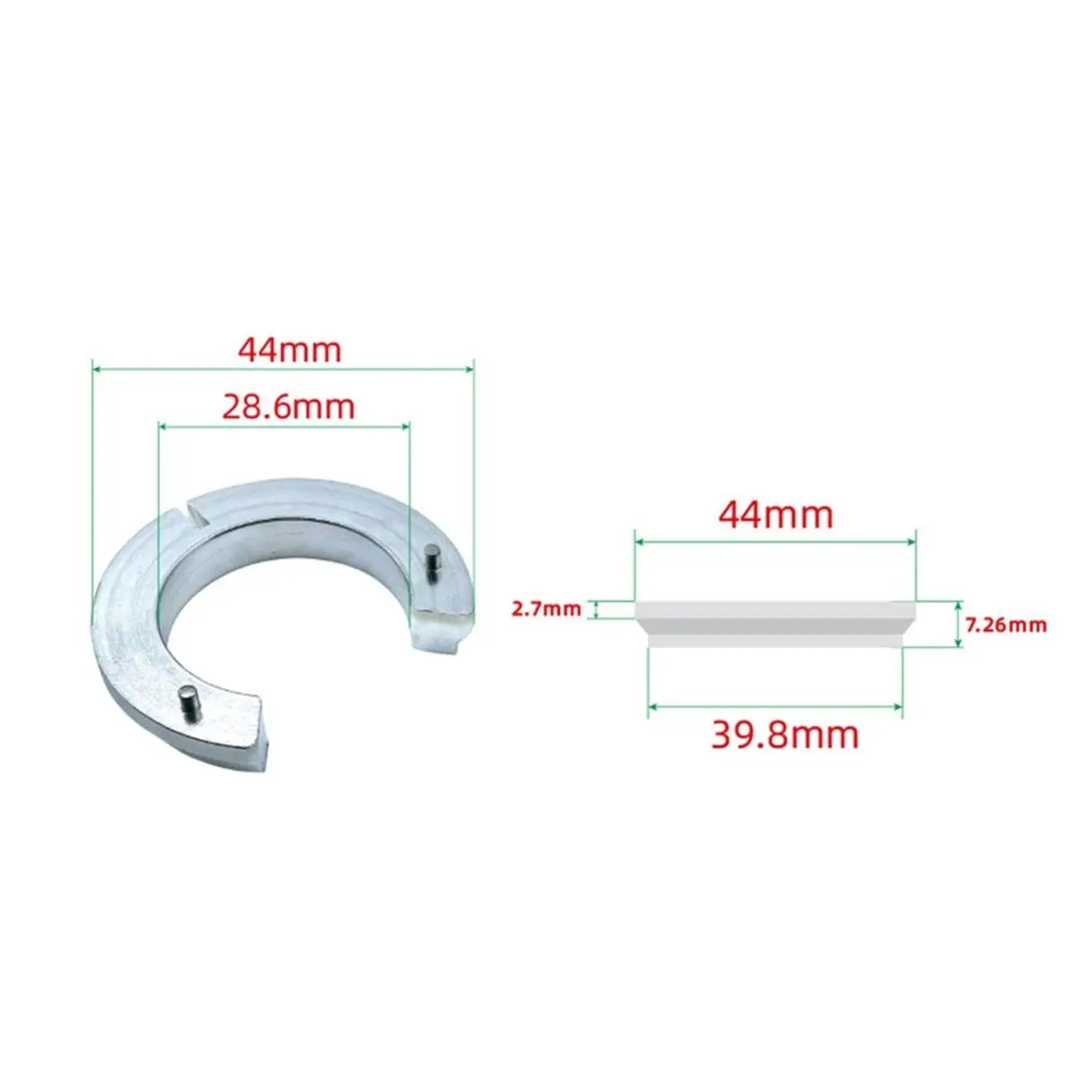 X08A Internal Cable Routing Headset Adapter Aluminum Conversion Kit Mountain Road Bike Frame Bicycle Parts B(44mm to 52mm)