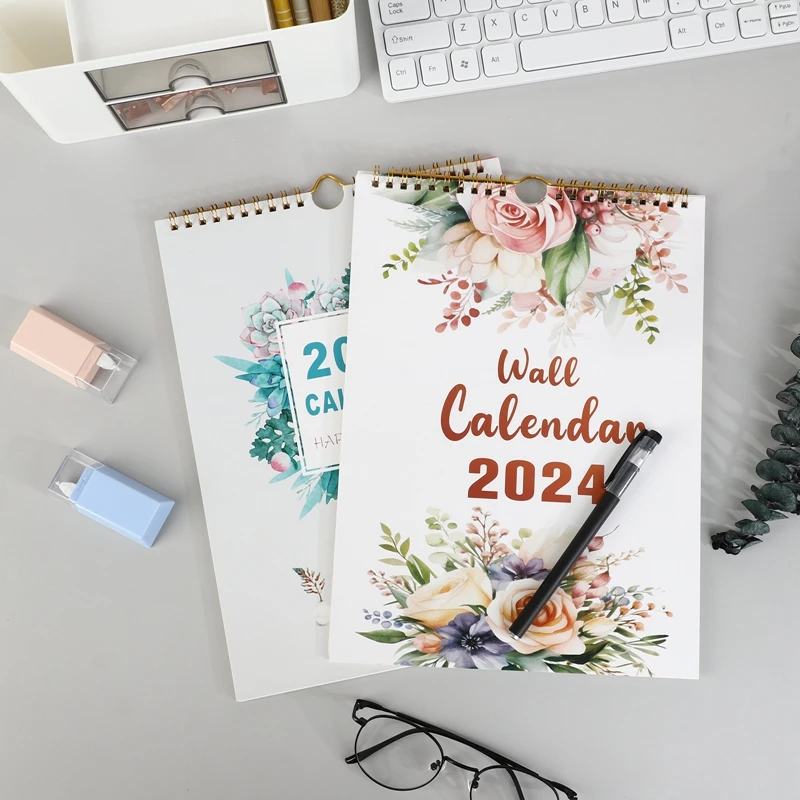 2024 Simple Monthly Wall Calendar Scheduler Planner Hanging Wall Calendar Paper Calendar Weekly Daily Planning Annual Agenda