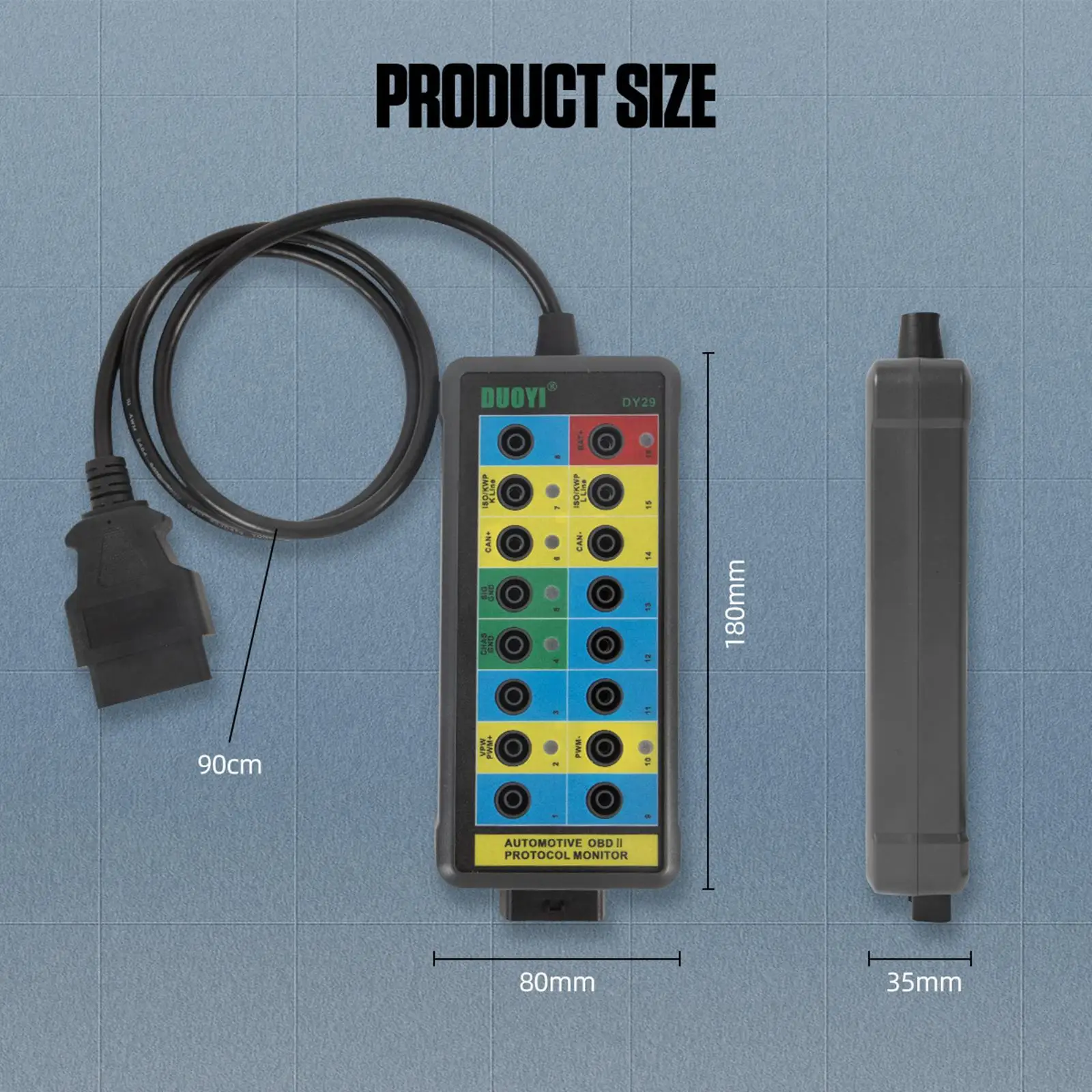 

OBDII Box ,Diagnostic Tool Ground Detector 4mm Banana Box OBD2 protocol Detector for Car Accessory