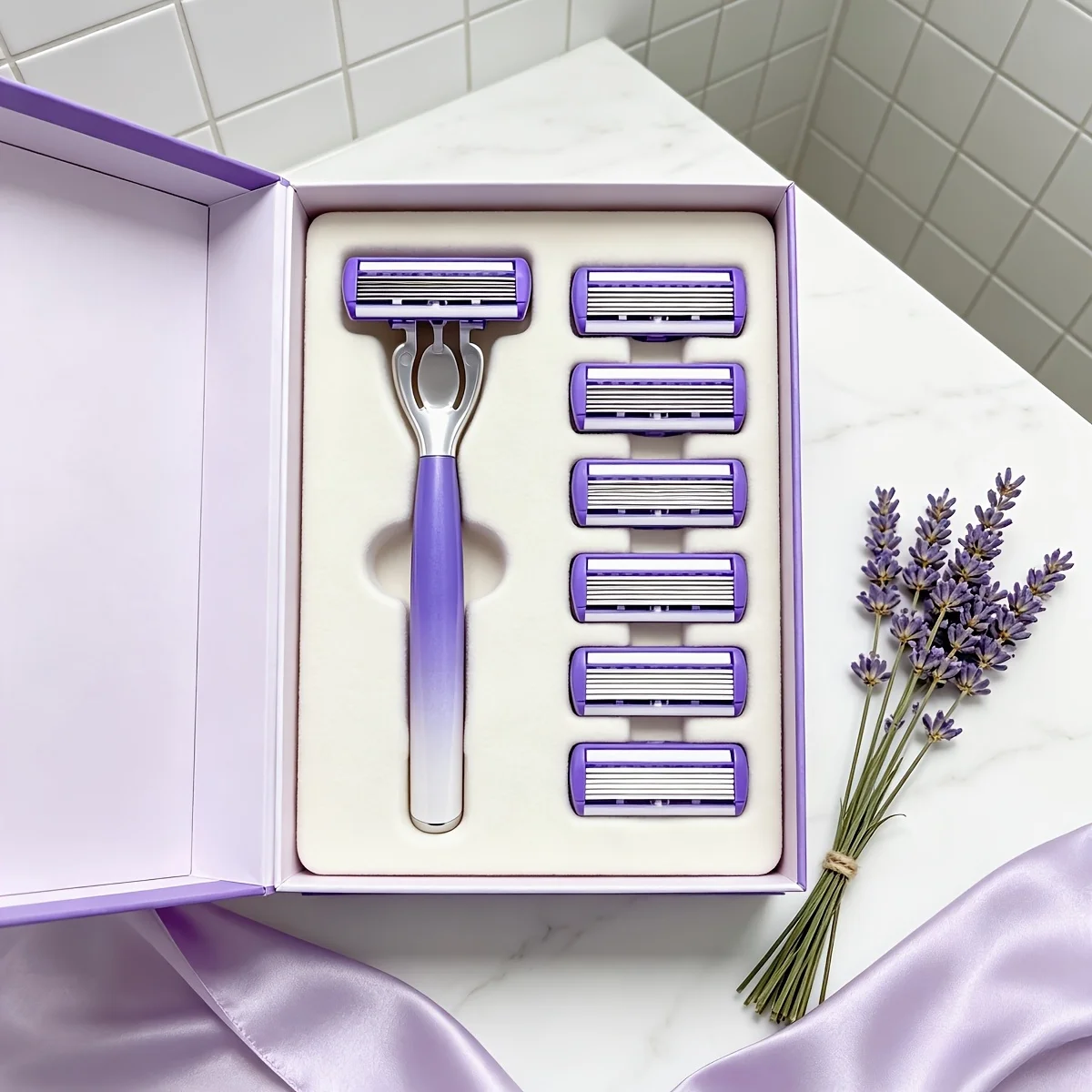 Men‘s Manual Razor 6-Layer Precision Blade System Replaceable Refills, Long-term use, Men & Women Suitable Great Gift for Dad