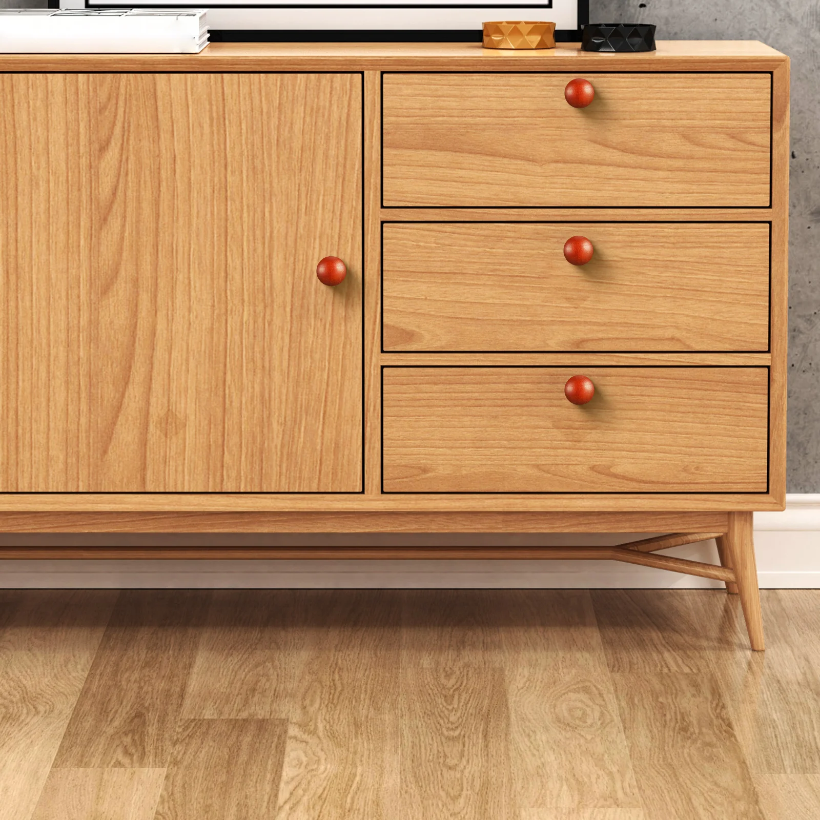 100 Stück Pilzknöpfe, unlackiertes Holz, Schubladengriffe, rustikale Schrankgriffe für Kommode, Kleiderschränke, Küche, Möbel, Dekor, Holz