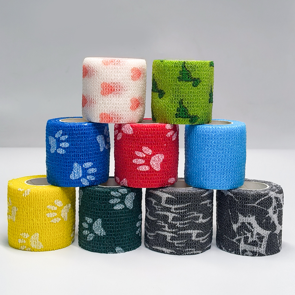  1Pc 34 Colors Athletic Wrap Tape Self Adhesive Elastic Bandage Suitable for Tattoo Bandages Finger Joints Palms Tattoo Supplies 