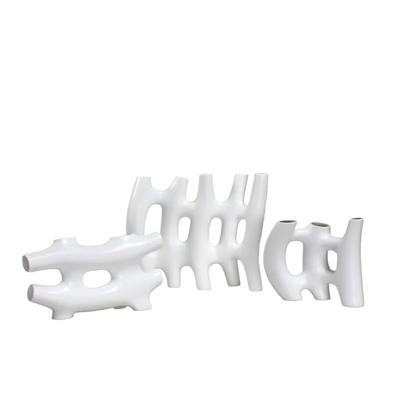 

Modern original European minimalist, abstract high-end ceramic fence, vase model room entrance ornament