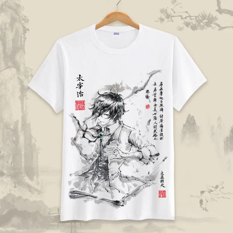 Anime T-shirt Bungo Stray Dogs Round Collar Short Sleeve Tee Tops Summer #T02