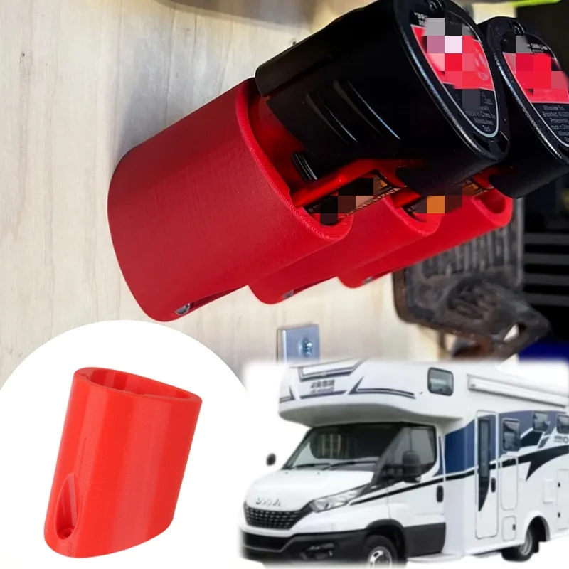 For Milwaukee M12 Battery Holder 67° Tilt Angle Design Wall Mounted Storage Rack RV Battery Organizer Campervan Motorhome Parts