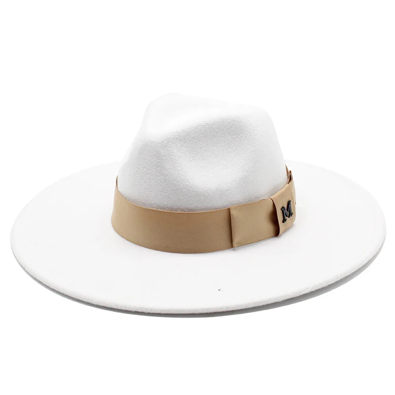 European And American Autumn And Winter Big Brim Jazz Top Hat Fashion Casual Standard Wide Brim Fedora Hat 9 5cm 3
