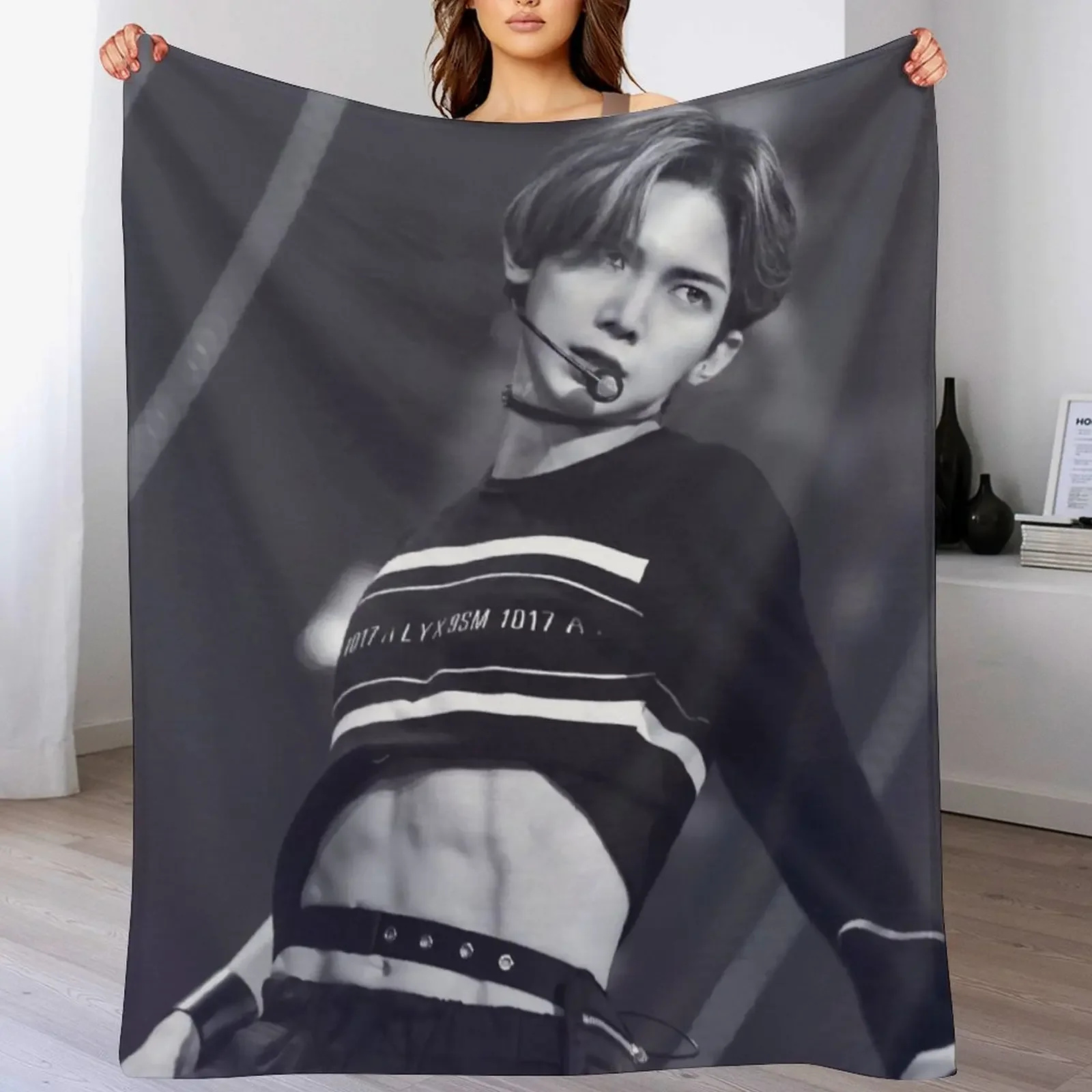 

Ateez Yeosang Throw Blanket anime Retros Hair blankets and throws Blankets