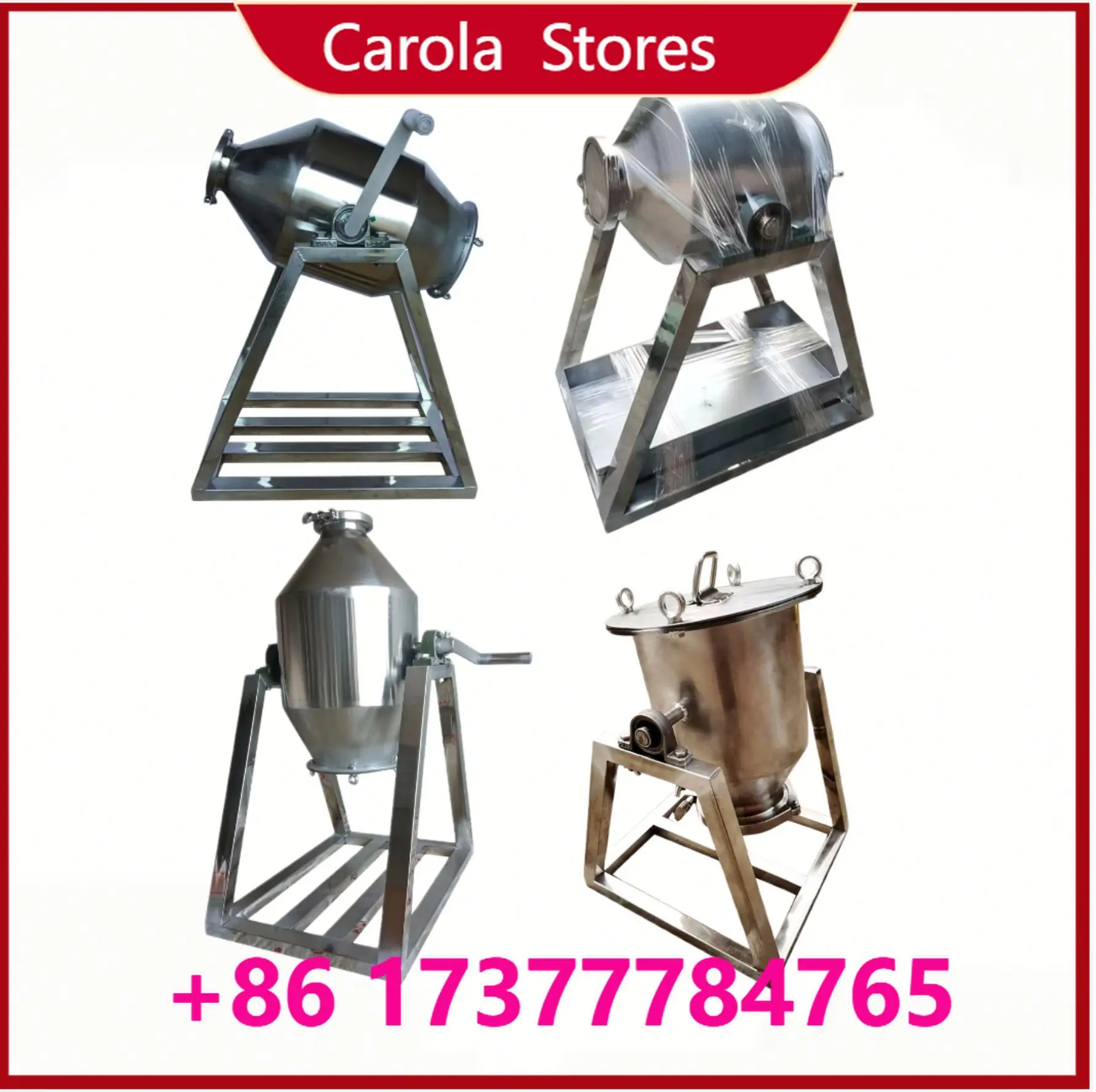 

Hand Cranked Manual Stainless Steel Dry Powder Mixer, Commercial Small Homogenizer Blending Machine for Food