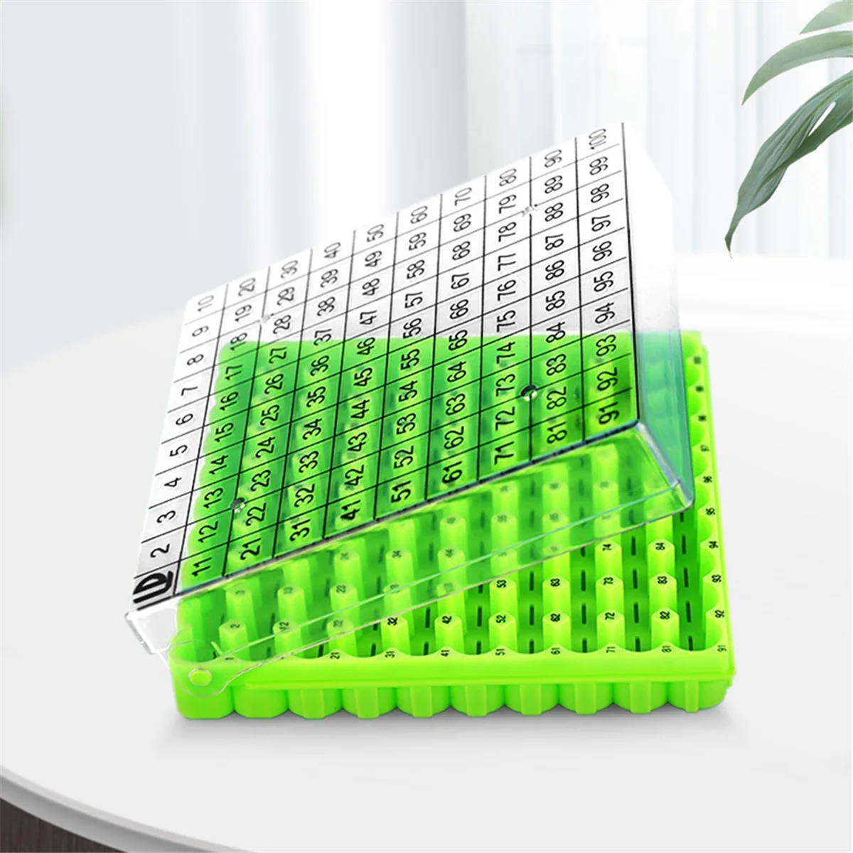 A79G Tube Box Frozen Storage Tube Box Sample Frozen Box Flip Tube Box 100 Cell 0.5ml 1 Piece Blue