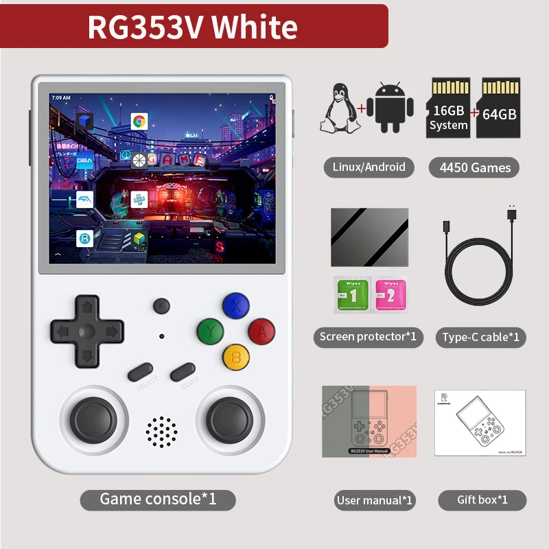 Console de jeu portable ANBERNIC RG353V 3,5 Android 11, 15000 jeux