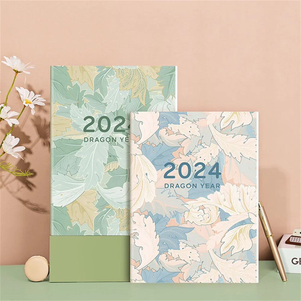 A4 A5 2024 Calendar Planner Notebook 365 Days Notepad Weekly Goal Habit Tracker Kawaii Agenda Planner Diary Schedules Organizer