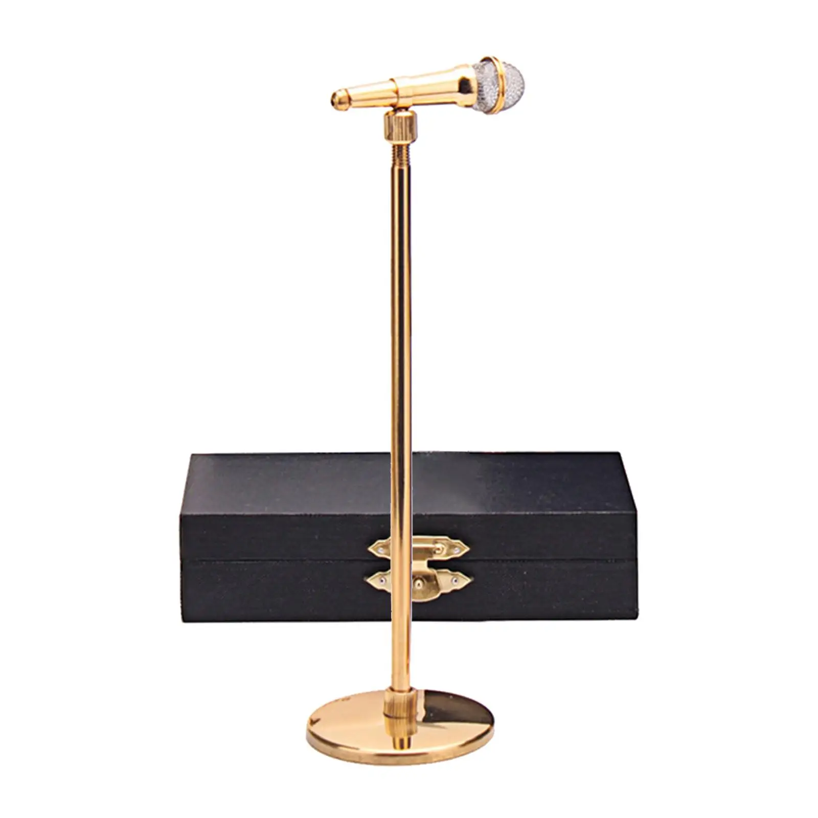 Miniature Microphone Model with Protective Case - Musical Instrument for Dollhouse Decor