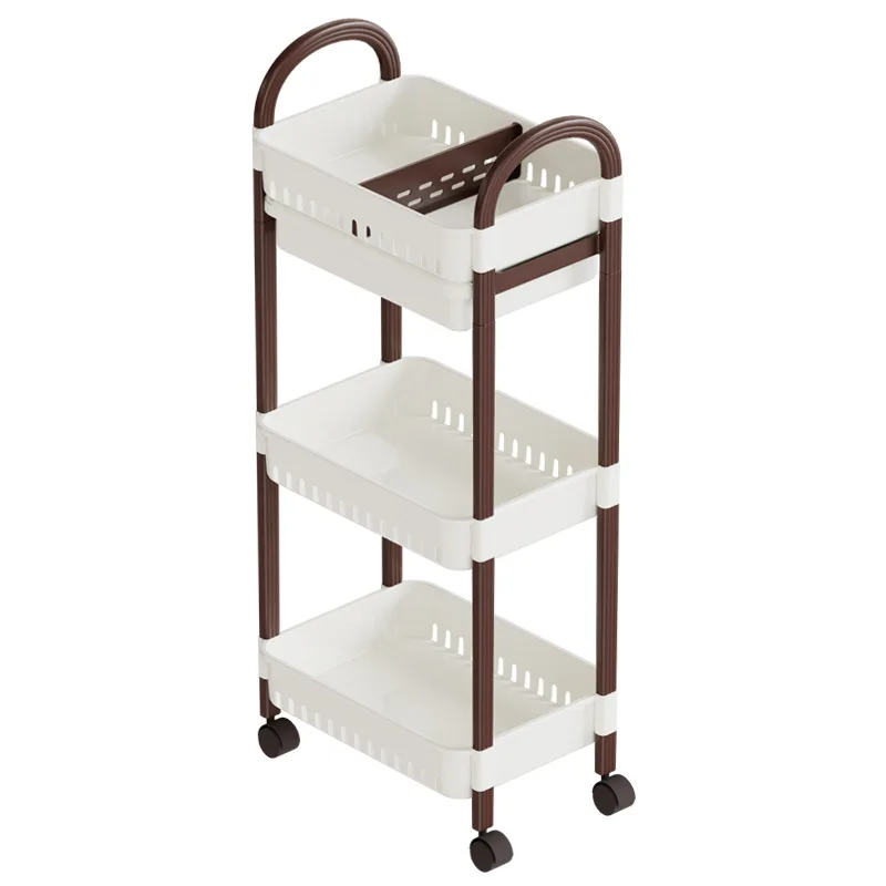 

Mobile Storage Rack Trolley Kitchen Bathroom Bedroom Multi Storey Snacks Storage Rack with Wheels Organizer Kitchen Accessories