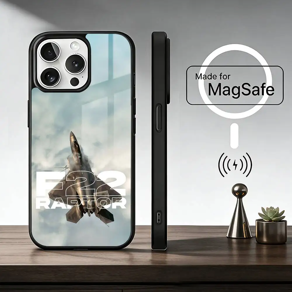 Fighter F-F35 F-22 Lightning Phone Case For iPhone17,16,15,14,13,12,11 Plus,Pro Max For Magsafe Wireless Charging
