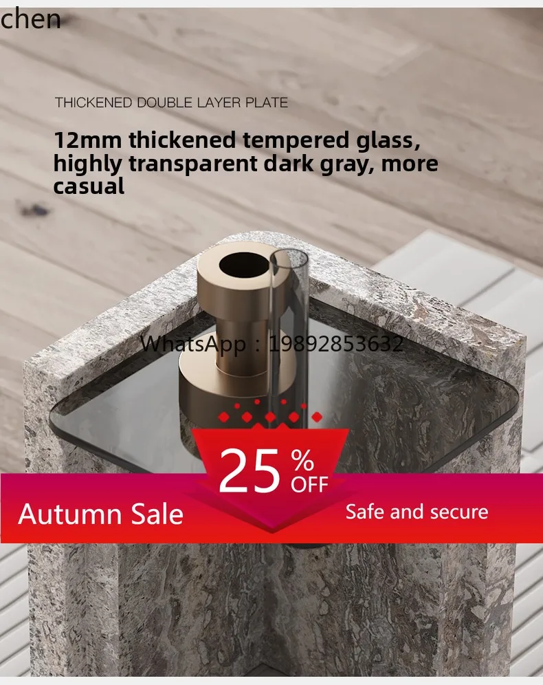 

light luxury marble tempered glass edge living room minimalist furniture living room decoration vintage home decor