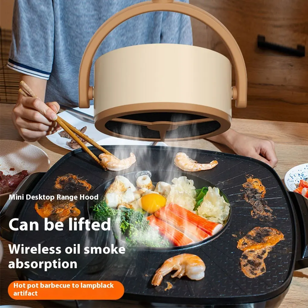 2024 ใหม่พัดลมดูดอากาศแบบพกพาห้องครัวขนาดเล็กHood Extractorบาร์บีคิวUSB Supply Desktop Range Hoods Miniดูดหม้อหุงข้าวHood