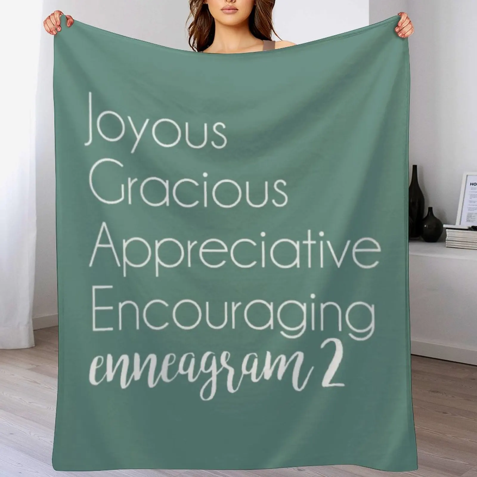 

Womens Enneagram Type 2 Helper Alternative V-Neck Throw Blanket Soft Plush Blanket as Housewarming Gift