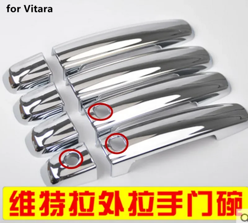 Car Accessories ABS Chrome Car Door Handles Bowl Cover Trim Door Handle Trim for Suzuki Vitara 2015-2019