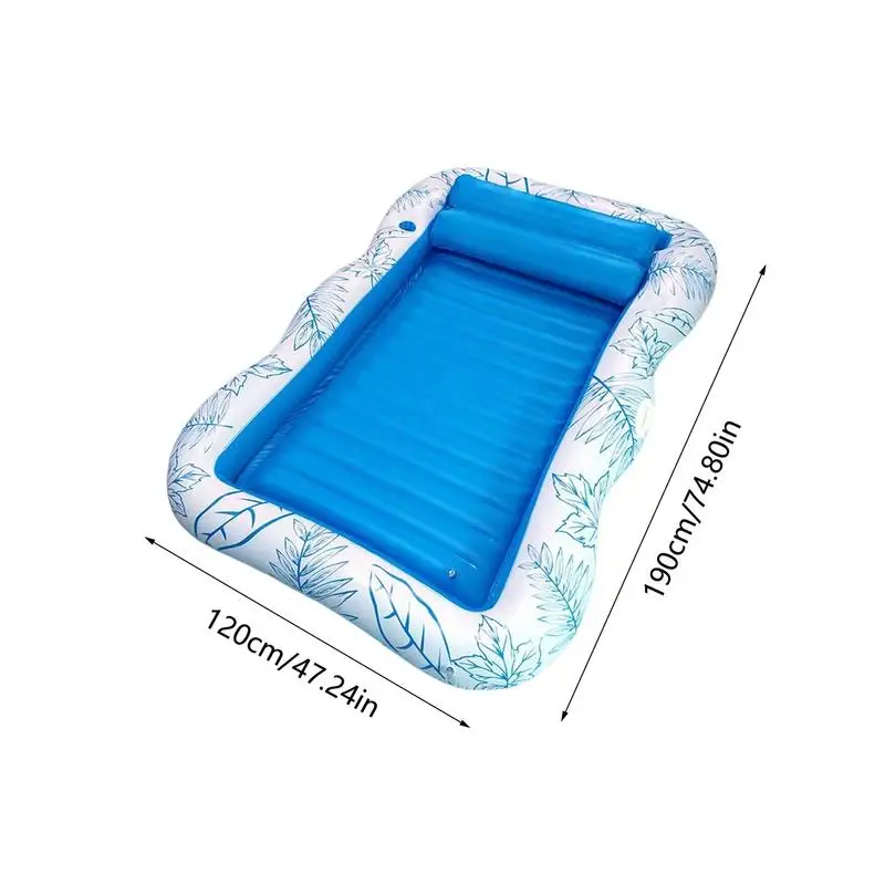 Pool Floats Adult Inflating Swimming Air Mattress Portable Pool Raft With Cup Holder For Tanning Water Play Vacation Backyard
