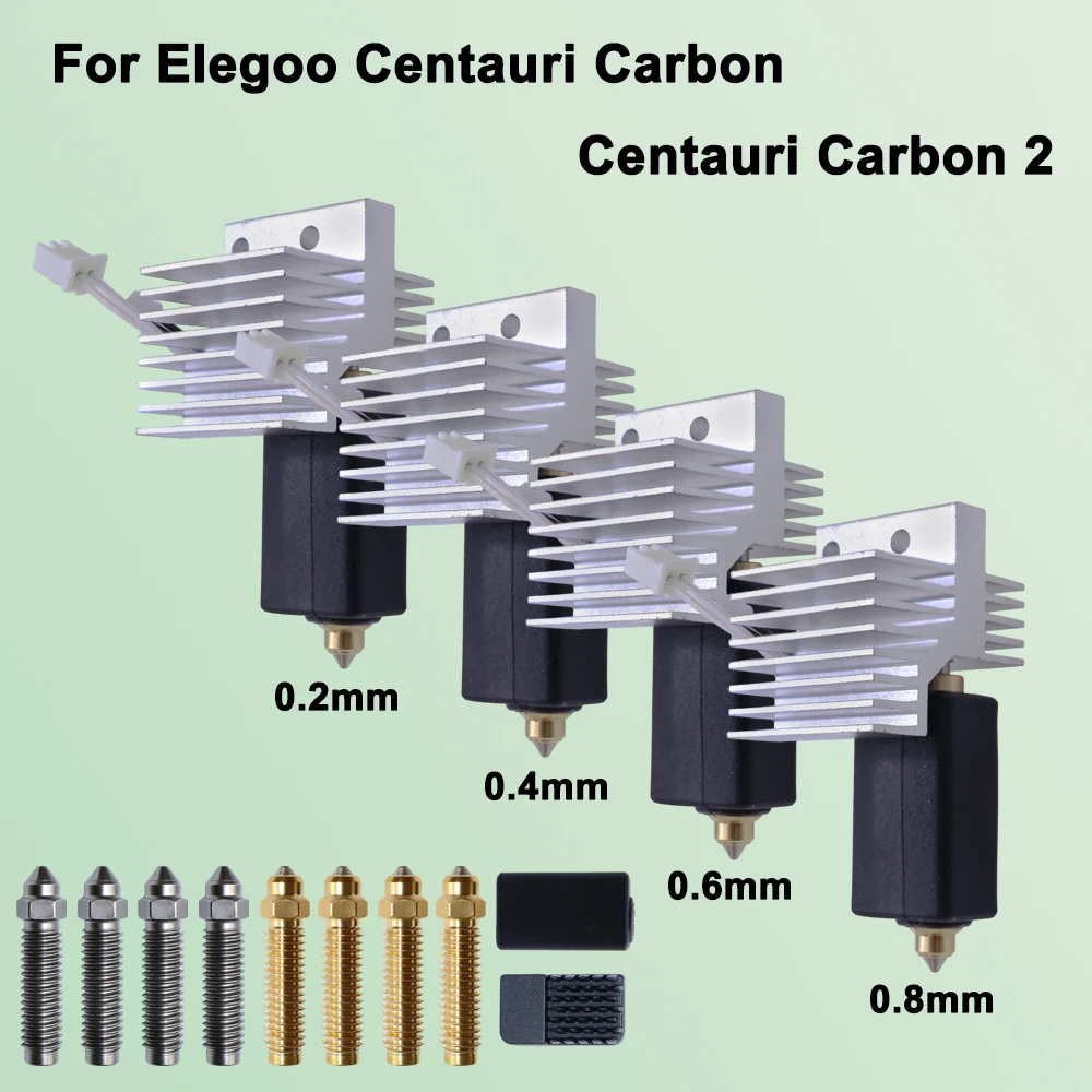 

Комплект сборного экструдера-хотэнда 0.2/0.4/0.6/0.8 мм для Centauri Carbon/CC2, сопло из закаленной стали для печатающей головки Centauri Carbon 2