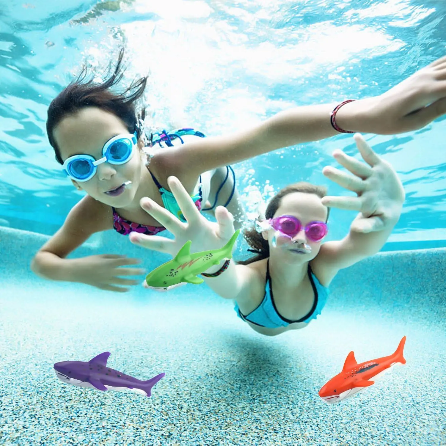 Juguetes de buceo para piscina subacuática para niños, juguetes de entrenamiento para lanzar en la piscina, juego divertido para bebés, regalos de baño, 8 piezas