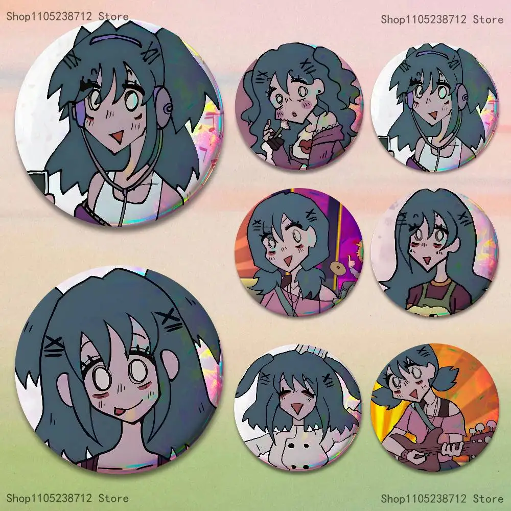 

L-Laceys Games Laser reflective round badges pins bag clothing decorations collectibles gifts for friends