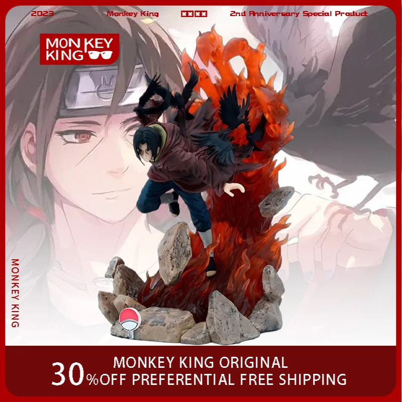 

28cm Figures Throne Uchiha Itachi Turn Around Crow Scenes Anime Action Model Pvc Desktop Ornaments Holiday Gifts Children Toys