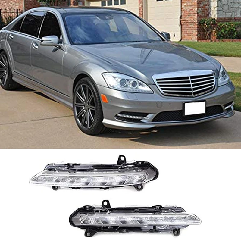 1 pasang L + R Led Drl lampu berjalan siang hari untuk Mercedes s-class 09-13 W221 S350 S500 2218201856 2218201756