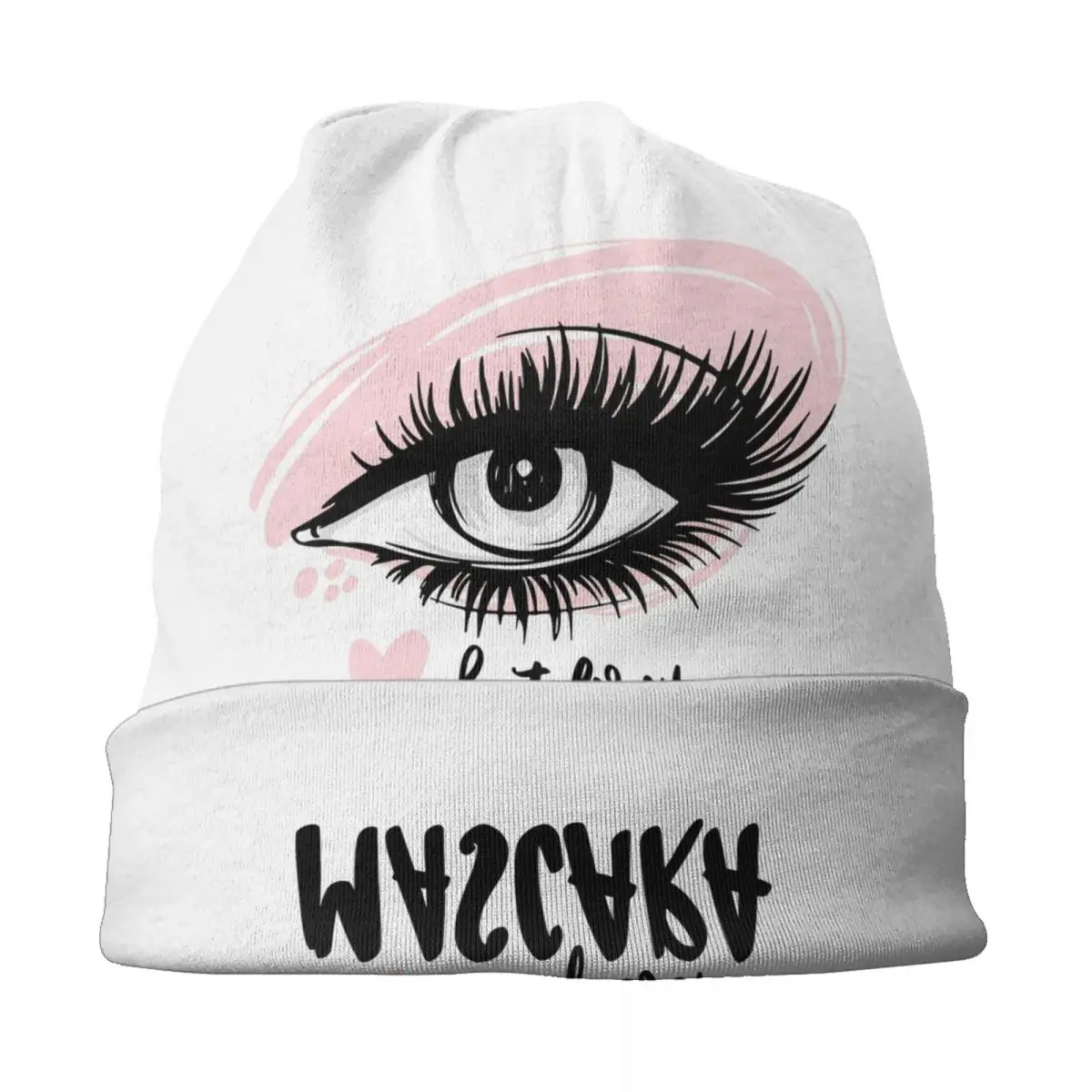 Bit First Mascara Beanie Cap Unisex Winter Warm Bonnet Femme Knitted Hats Pink Kids Lash Artist Skullies Beanies Caps For Women