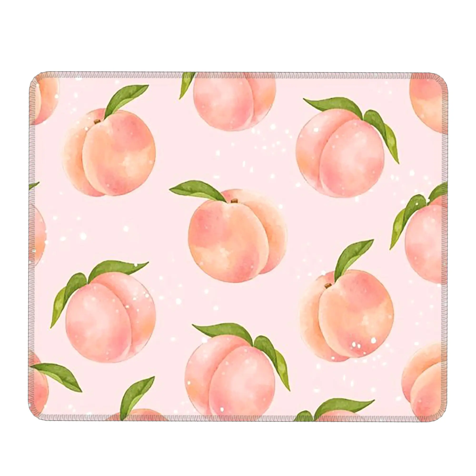 Cartoon Peach Fruit Pattern Mouse Pad Computer Keyboard Mouse Mat Gaming PC Laptop Desk Mat Office Accessories Table Mats