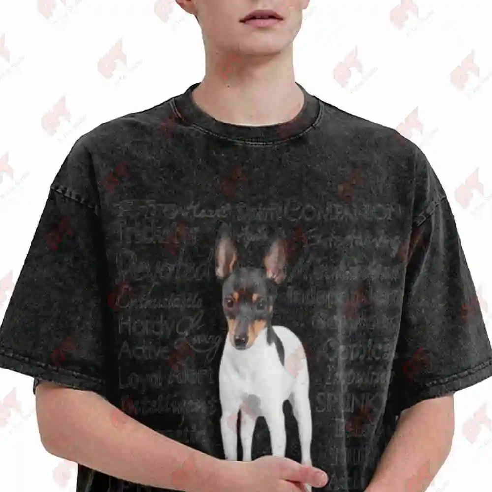 Toy Fox Terrier Traits Vintage Washed Tee Pure Cotton T-Shirt