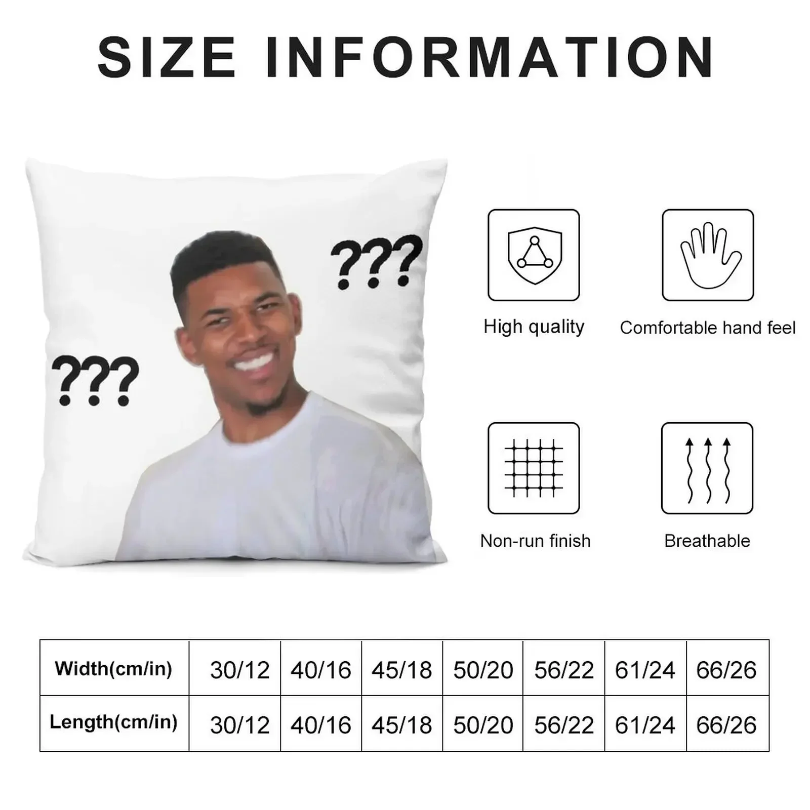 Question Mark Guy (Meme) - Transparent Throw Pillow Pillowcase Pillowcase Cushion pillow