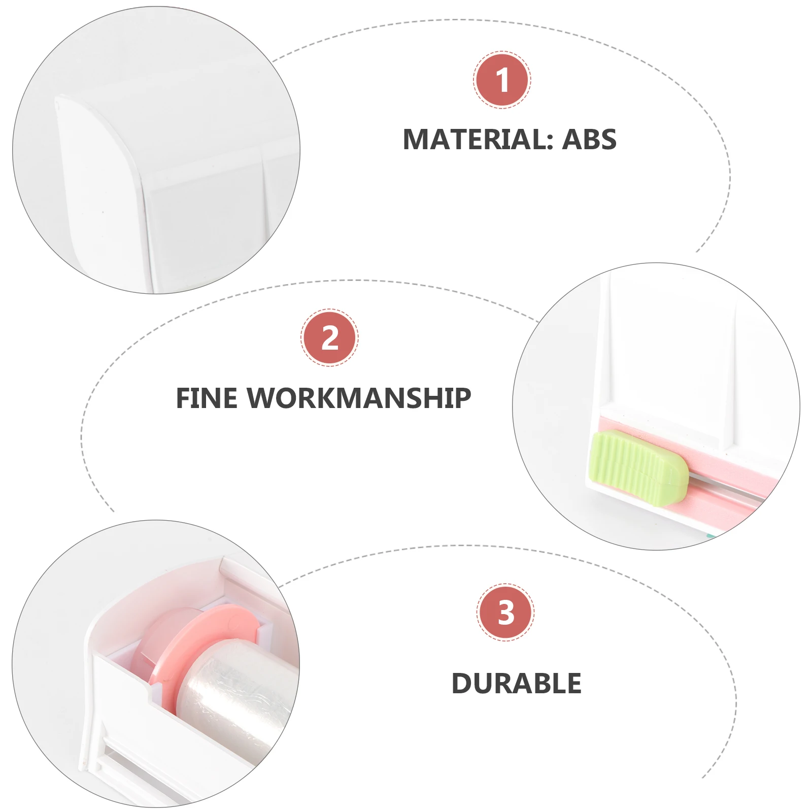

Plastic Wrap Cutting Box Kitchen Foil Cutter Cling Film Household Storage Holder Dispenser