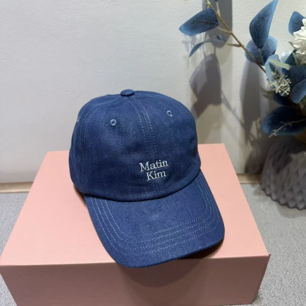 MATIN KIM Vintage Unisex Casual Baseball Cap Small Letter Embroidery Washed Style Streetwear Sun Hat for Outdoor Travel Camping