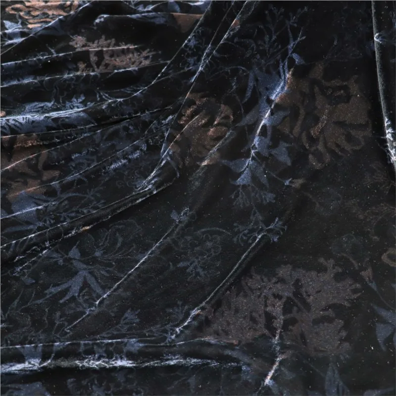 Woven embroidered velvet brocade viscose printed and embossed fabric nightgown dress cheongsam