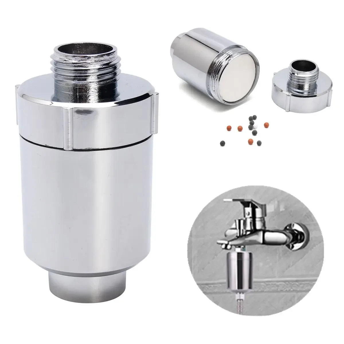 Filtro multifuncional único torneira fria, purificador de torneira de água, torneira em linha, acessórios para chuveiro, desclorinador
