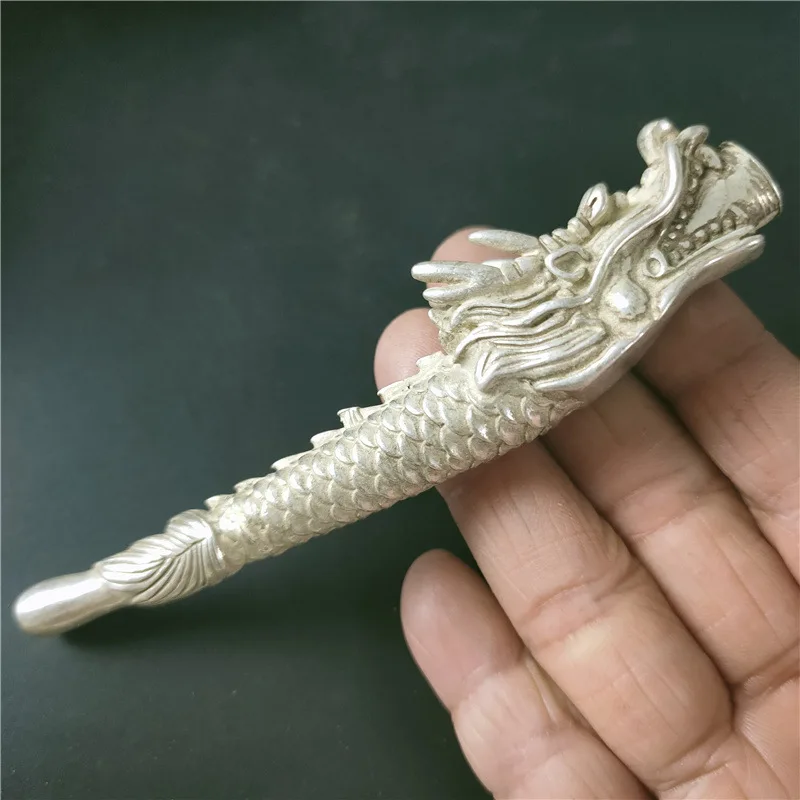 Antique Miscellaneous Antique Crafts White Copper Old Faucet Pipe Cigarette Holder Pipo Antique Smoking Set Wholesale