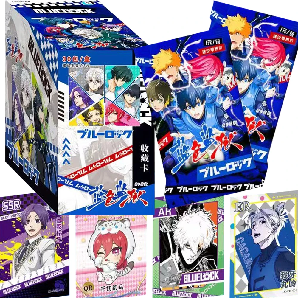 

BLUE LOCK Cards Football Selection Anime Mikage Reo Isagi Yoichi Figures QR AR LSR Portrait Cards Toys for Fans Collection Gifts