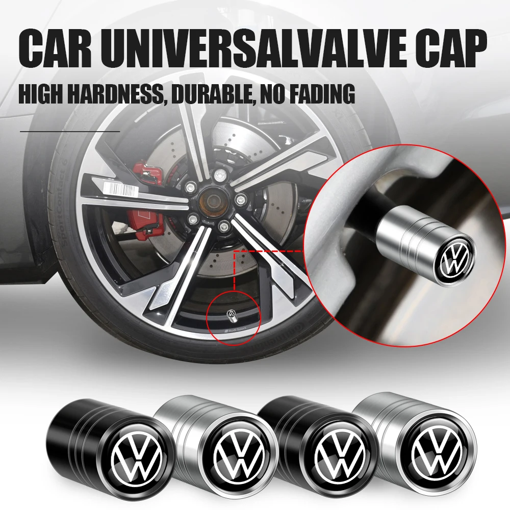 3D Styling Car Valve Caps Wheel Tires Air Tyre Stem Protective Cover For Volkswagen VW Golf 4 7 Jetta Polo GTI Bora Passat b6