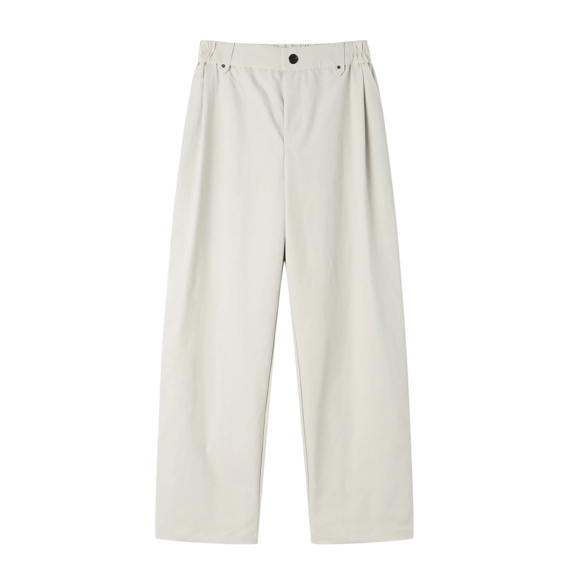 Solid Color High-end Straight Ice Silk Drape Trousers for Men, Retro Loose and Versatile Wide-leg Casual Trousers