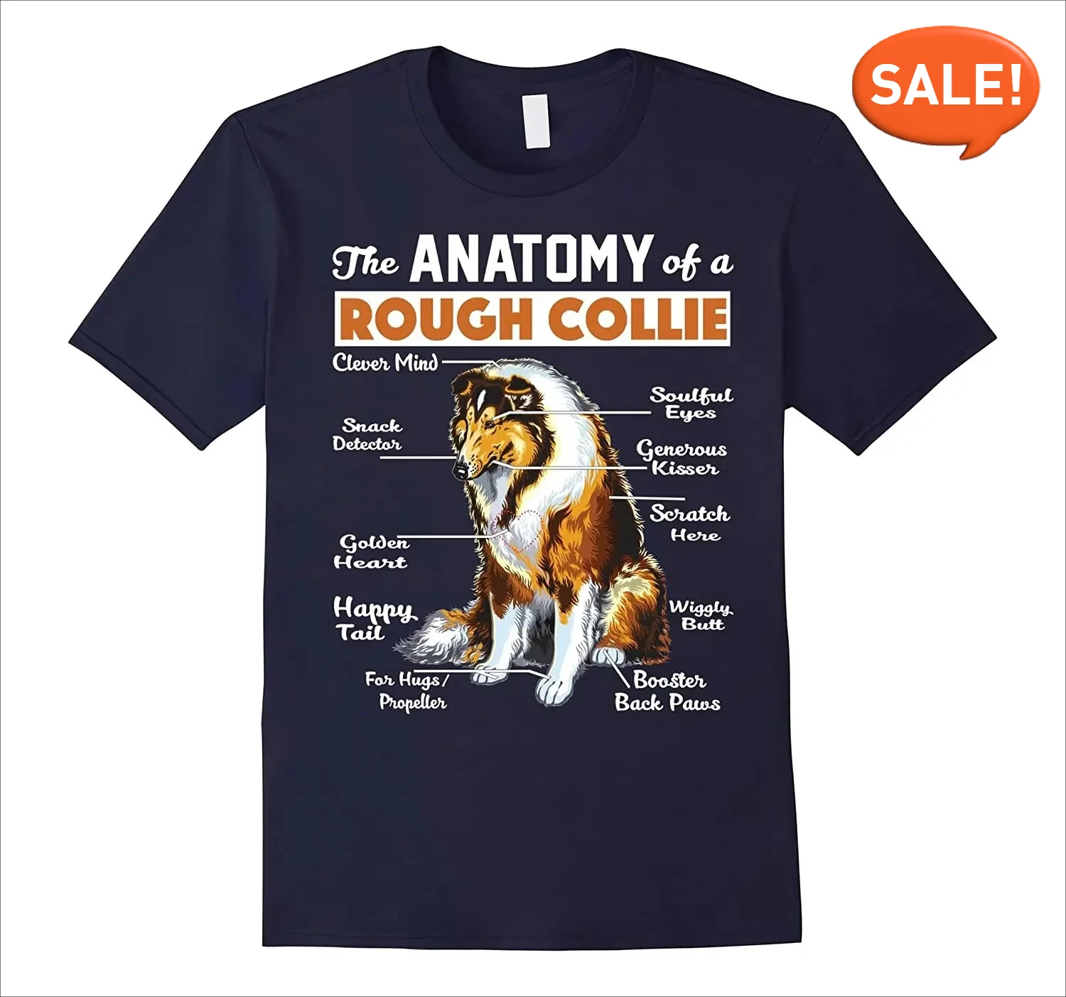 Rough collie anatomia engraçado amantes do cão presente camiseta 100% algodão o-pescoço manga curta verão casual masculino camiseta streetwear