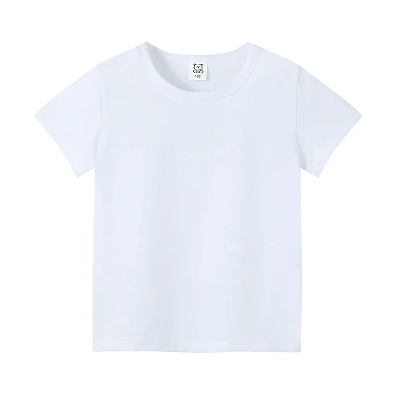 2-12 Jahre Sommer Kinder Kurzarm T-Shirt Baumwolle Babykleidung Jungen Mädchen Weißes Hemd Kinder Einfarbige T-Shirts Tops – Detail 4