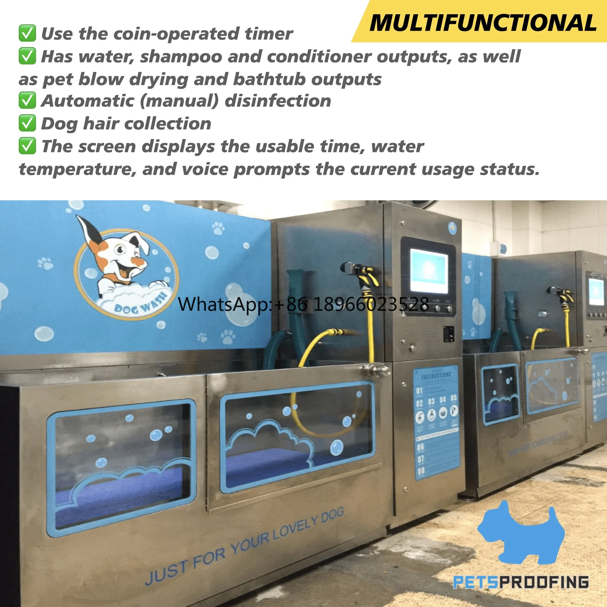 Portable Automatic Dog and Cat Washing Station Self-Service Vending Machine for Grooming Bathing Products for Small Animals