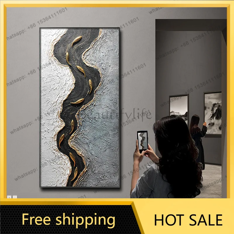 LJY Nine Fish Figure Decorative Painting Aisle End of Corridor Entry Door Entry Entrance Simple