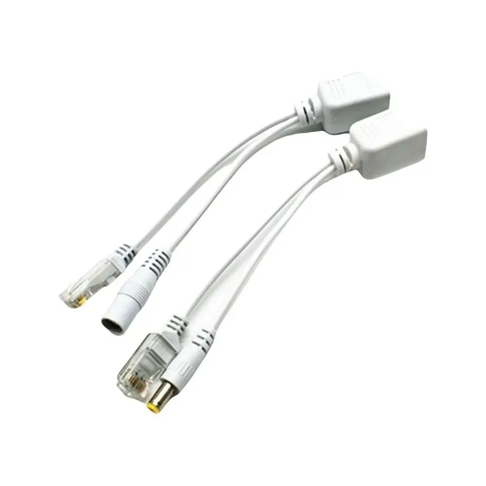 

A Pair Wire Adapter 12V POE Cable Centralized Black/White POE Injector POE Splitter Monitoring