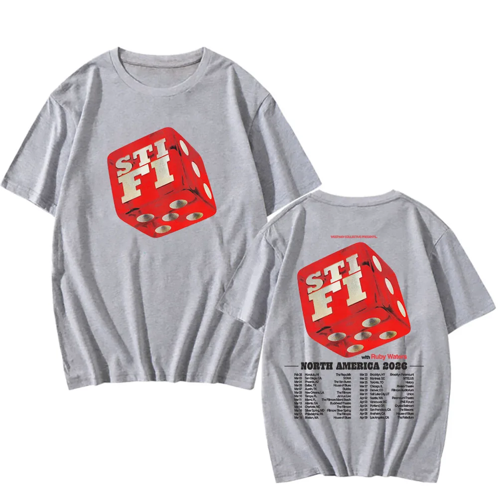 STI FI Sticky Fingers جولة أمريكا الشمالية 2026 تي شيرت للجنسين ملابس الشارع الشهير القطن قصير الأكمام الذكور بلايز الموضة الجرافيك تيز