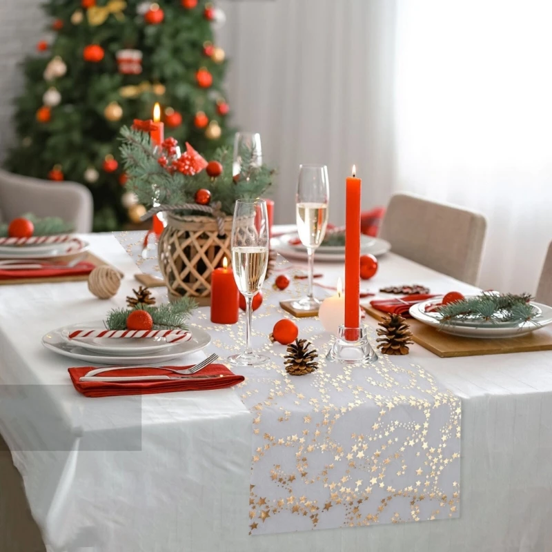 Sparkling Table Runner Tablecloth Mesh Gilded Table Cloth Home Decorations Wedding Banquet Background Table Decorations