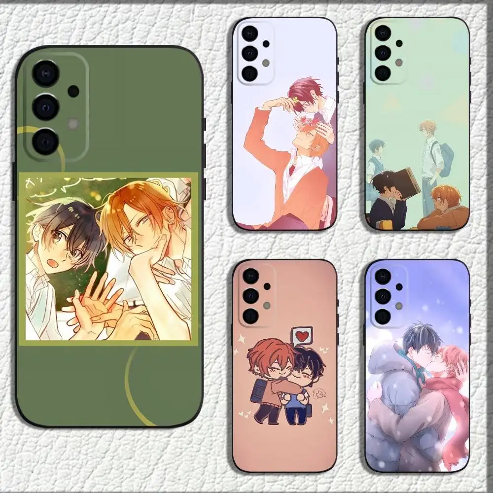 S-SASAKI 만화 및 미야노 전화 케이스 삼성 갤럭시 A73,72,71,A52,51,40,41,A22,A32,31,A13,12,Note20 소프트 블랙 쉘