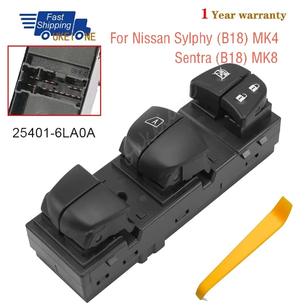 

25401-6LA2A для Nissan Sylphy B18 MK4 Sentra B18 MK8 2019-2023 передний левый электрический подъемник, кнопка переключения окна, автомобильные детали